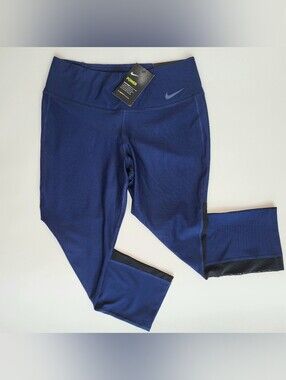 Nike Pants Womens M Blue Dri-FIT Capri Leggings Running Training 895223-429 NEW